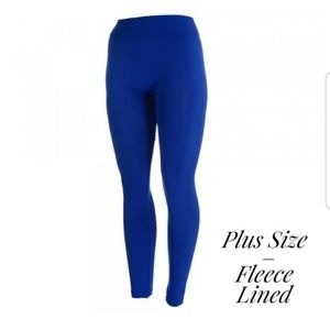 *- Fleece Lined Leggings Royal Plus Size